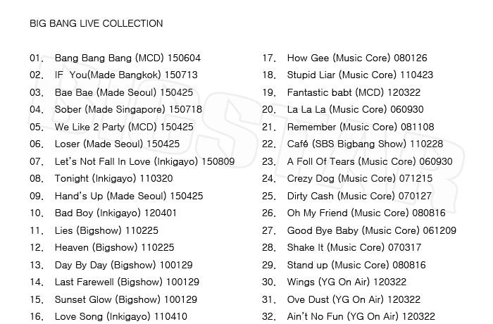 K-POP DVD/ BIGBANG LIVE COLLECTION/ビックバン ジードラゴン ソル(テヤン) トップ スンリ ディライト(デソン) KPOP