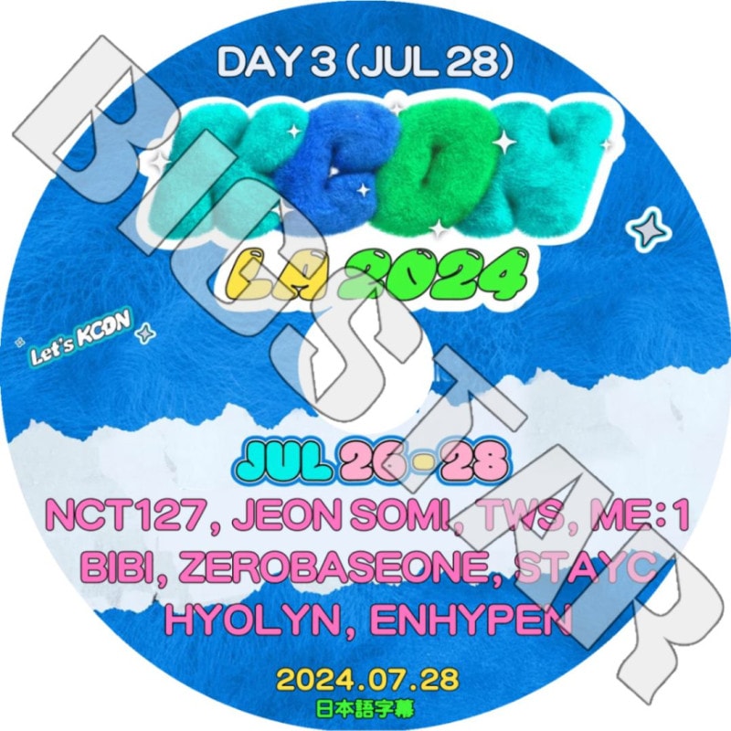 K-POP DVD/ KCON 2024 IN LA 3DAY (2024.07.28)/ NCT127 ENHYPEN ZB1 TWS STAYC ZICO JEON SOMI BIBI HYOLYN ME:1/ CON KPOP
