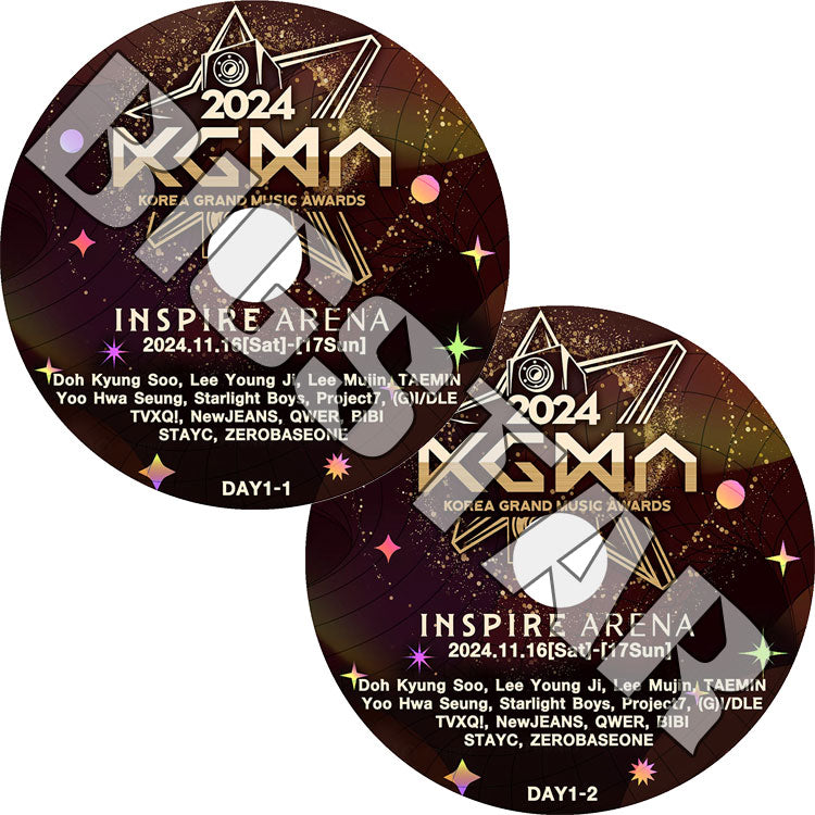 K-POP DVD/ 2024 KGMA AWARDS 1DAY (2枚Set) (2024.11.16)/ TVXQ TAEMIN NEWJEANS D.O (G)I-DLE STAYC ZB1 QWER 外 KPOP DVD