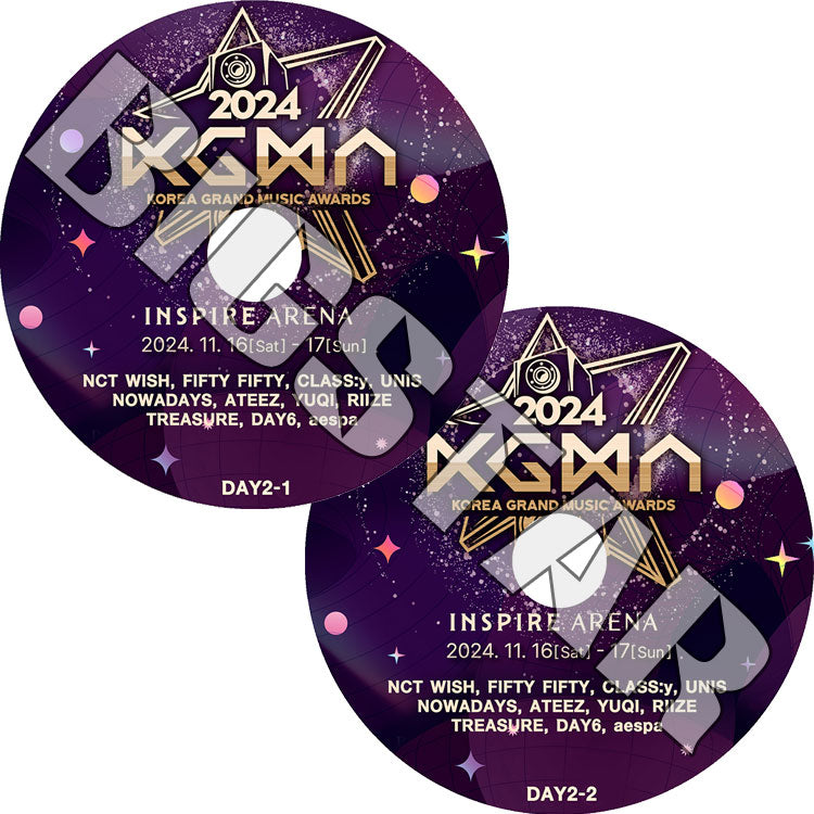 K-POP DVD/ 2024 KGMA AWARDS 2DAY (2枚Set) (2024.11.17)/ AESPA NCT WISH RIIZE ATEEZ TREASURE DAY6 FIFTY FIFTY 外 KPOP DVD