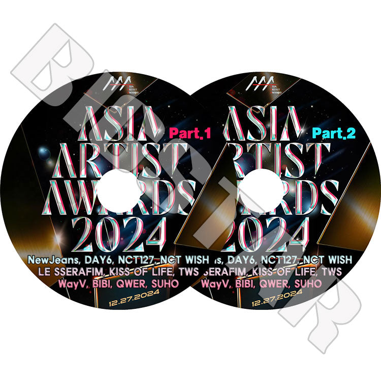 K-POP DVD/ 2024 Asia Aartist Awards (2枚Set) (2024.12.27)/ NCT NEWJEANS LE SSERAFIM TWS DAY6 WAYV SUHO KISS OF LIFE 外 KPOP
