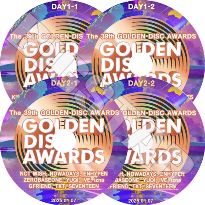 K-POP DVD/ 2025 39th Golden Disk Awards 1-2DAY (4枚Set) (2025.01.06-01.07)/ SEVENTEEN ENHYPEN TXT NCT IVE LE SSERAFIM aespa..