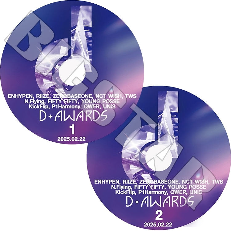 K-POP DVD/ 2025 1st D-Awards (2枚Set) (2025.02.22)/ ENHYPEN RIIZE NCT WISH TWS ZEROBASEONE N.Flying FIFTY FIFTY QWER KickFlip..