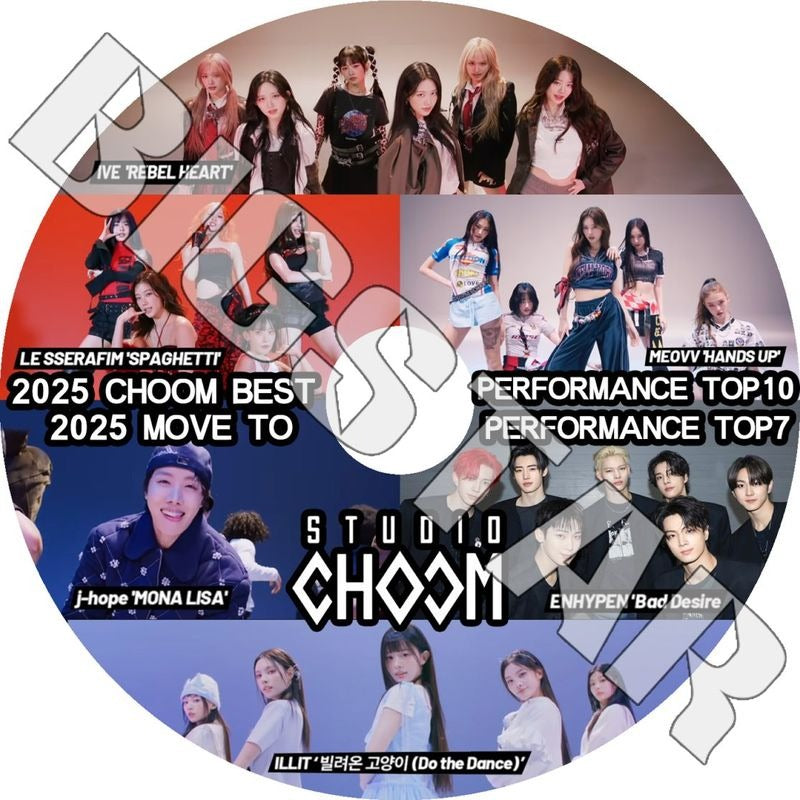 K-POP DVD/ 2025 CHOOM BEST PERFOMANCE TOP10/ LE SSERAFIM ENHYPEN IVE ILLIT HEARTS2HEARTS J-HOPE/ KPOP