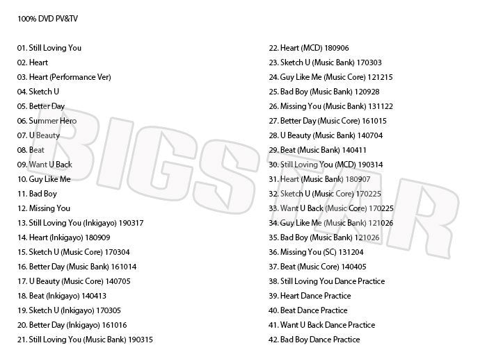 K-POP DVD/ 100% 2019 PV&TVセレクト★Still Loving You Heart Sketch U Better Day Summer Hero U BEAUTY/ヒャクパーセント ミヌ ロクヒョン..