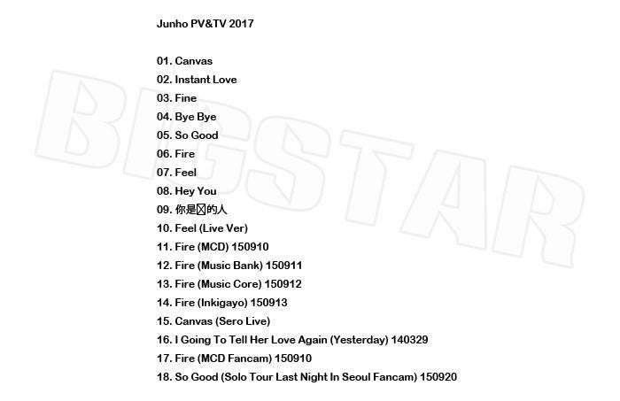 K-POP DVD/ 2PM JUNHO 2017 PV&TVセレクト★Canvas Instant Love Fine Bye Bye So Good Fire Feel/2PM ジュノ KPOP DVD