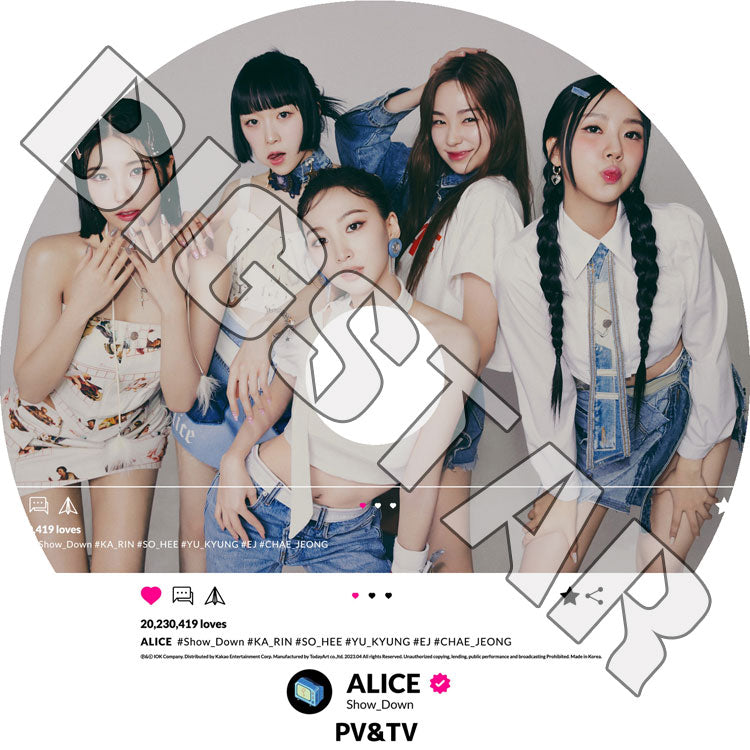 K-POP DVD/ ALICE 2023 PV/TV★SHOW DOWN DANCE ON POWER OF LOVE JACKPOT Summer Dream Pow Pow We, First/ ALICE ELRIS エリス