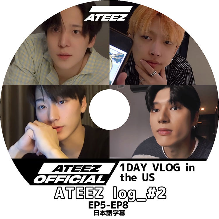 K-POP DVD/ ATEEZ LOG #2 (EP5-EP8) 1DAY VLOG IN THE US (日本語字幕あり)/ ATEEZ エーティー ATEEZ KPOP DVD