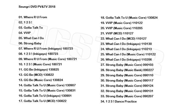 K-POP DVD/ BIGBANG V.I 2018 PV&TV セレクト★1,2,3 Gotta Talk To VVIP What Can I Do Strong Baby/BIGBANG ビッグバン スンリ Seung Ri V.I DVD