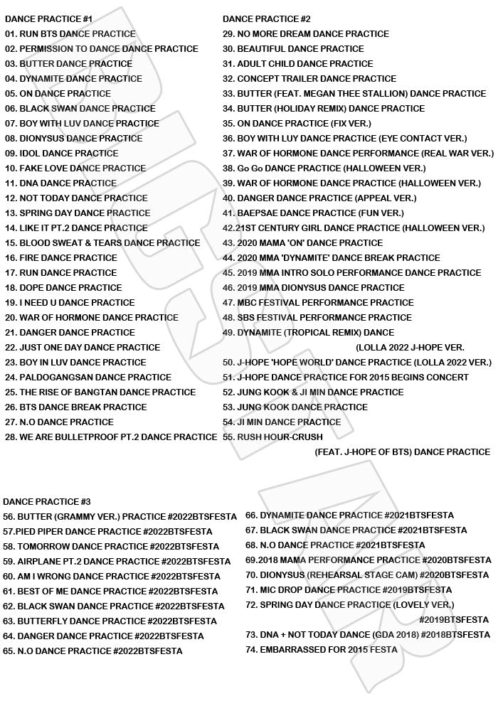 Blu-ray/ バンタン 2022 Dance Practice Collection★permission to dance Butter Dynamite ON Black Swan Boy With Luv Dionysus IDOL FAKE LOVE..