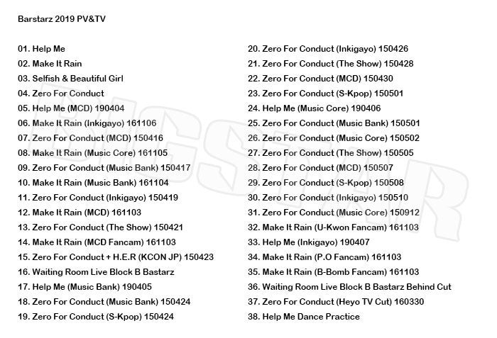 K-POP DVD/ BLOCK.B BASTARZ 2019 PV&TV COLLECTION★Help Me Make It Rain Selfish & Beautiful Girl Zero For Conduct/ブロックビー