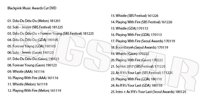 K-POP DVD/ Black Pink 2017-2018 MUSIC AWARD CUT★MAMA SBS GDA Seoul Awards 他/ブラックピンク ジェニ ジス ロゼ リサ KPOP DVD