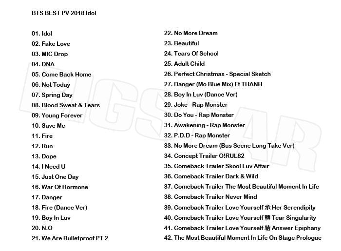 K-POP DVD/ バンタン 2018 BEST PV COLLECTION★IDOL Fake Love MIC Drop DNA Come Back Home Not TodaySpring Blood Sweat&Tears Young Forever..