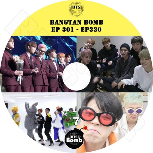 K-POP DVD/ バンタン BOMB 7(EP301-EP330)BTS爆弾(日本語字幕なし)／防弾 ラップモンスター シュガ ジン ジェイホープ ジミン ブィ ジョングク KPOP