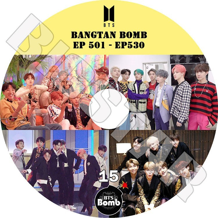 K-POP DVD/ バンタン BANGTAN BOMB 15 (EP501-EP530)(日本語字幕なし)/防弾 ラップモンスター シュガ ジン ジェイホープ ジミン ブィ ジョングク