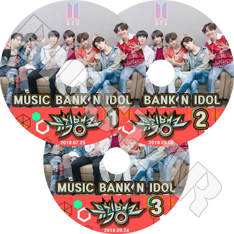 K-POP DVD/ バンタン Music Bank N IDOL(3枚SET) (2018.07.25/08.08/09.24)/防弾 ラップモンスター シュガ ジン ジェイホープ ジミン ブィ ジョングク