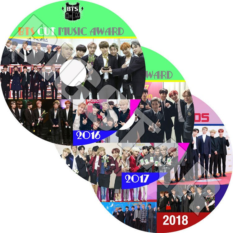 K-POP DVD/ バンタン 2016-2018 MUSIC AWARD CUT(3枚SET) MAMA KBS MBC SBS GDA Seoul Awards 他/防弾 シュガ ジミン ブィ ジョングク..
