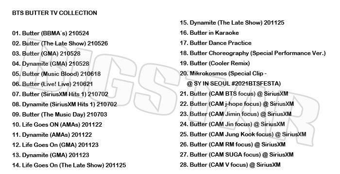 K-POP DVD/ バンタン Butter TV COLLECTION/ 防弾ラップモンスター シュガ ジン ジェイホープ ジミン ブィ ジョングク KPOP DVD