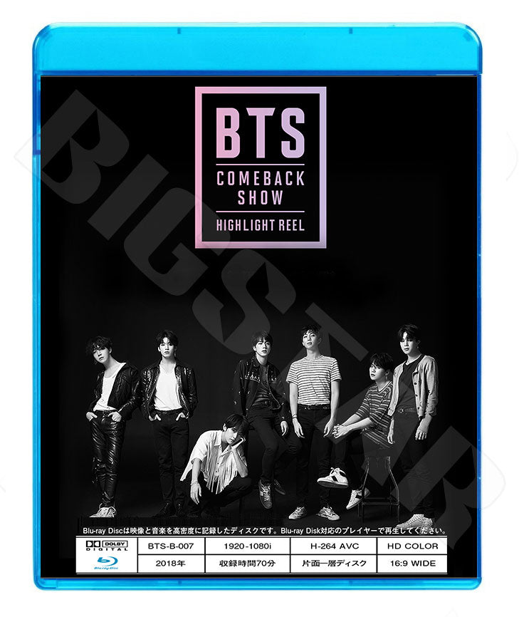 Blu-ray/ バンタン 2018 COMEBACK SHOW (2018.05.24)(日本語字幕あり)/防弾 バンタン ラップモンスター シュガ ジン ジェイホープ ジミン ブィ..