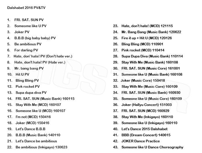 K-POP DVD/ Dal shabet 2016 PV&TVセレクト★FRI SAT SUN Someone Like U Joker B.B.B Be ambitious/ダルシャ-ベット KPOP