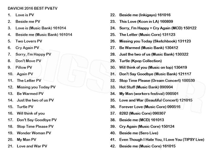 K-POP DVD/ DAVICHI 2016 PV&TVセレクト★Love is Beside Me Cry Again Sorry If I′m Happy Don't Move Again The Letter/ダビチ DAVICHI KPOP