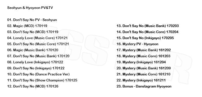 K-POP DVD/ 少女時代 ヒョヨン ソヒョン 2017 PV&TV セレクト★Don`t Say NO Magic Mystery/少女時代 Hyoyeon Seohyeon KPOP