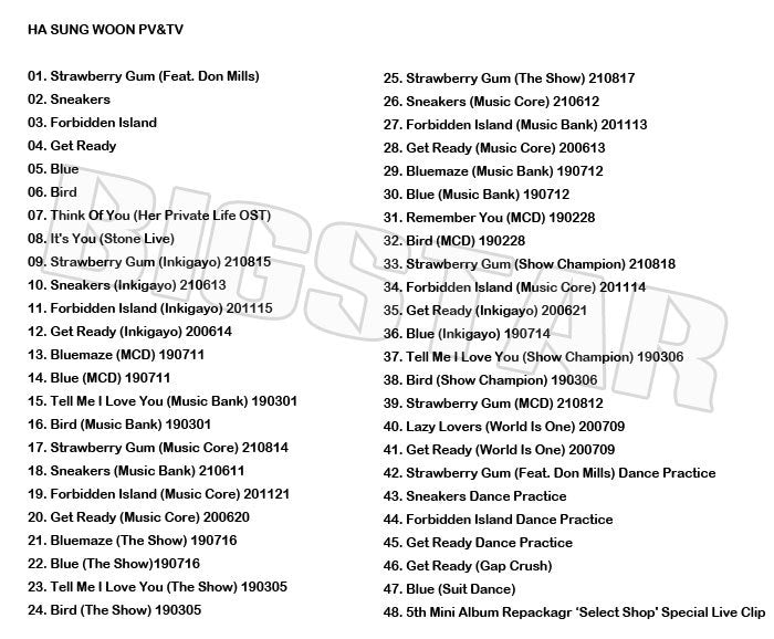 K-POP DVD/ HA SUNG WOON 2021 PV&TV セレクト★Strawberry Gum Sneakers/ SUNGWOON ハソンウン ソンウン WANNAONE ワナワン KPOP DVD