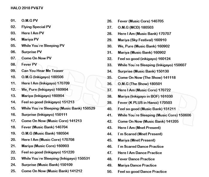 K-POP DVD/ HALO 2018 PVTV セレクト★O.M.G Flying Special Here I Am Mariya While You`re Sleeping Surprise Come On Mow/ヘイロ オウン ディノ..
