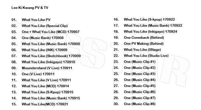 K-POP DVD/ イギグァン 2017 PV&TV セレクト★What You Like One/Lee Gikwang ハイライト KPOP DVD