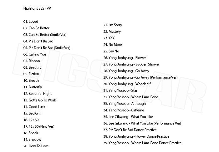 K-POP DVD/ HIGHLIGHT 2018 BEST PV★Loved Can Be Better Calling You Plz Don`t Be Sad It`s Still Beautiful Ribbon Butterfly YeY/ハイライト