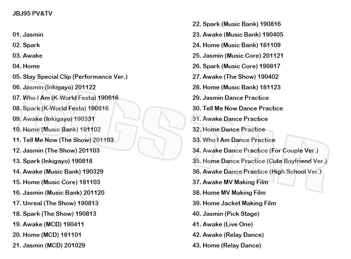 K-POP DVD/ JBJ95 2020 PV&TV セレクト★Jasmin Spark Awake Home/ ジェイビージェイ 95 高田健太 サンギュン プロデュース101 KPOP DVD