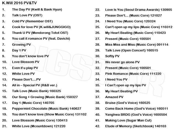 K-POP DVD/ K.WILL 2016 PV&TVセレクト★The Day (with EXO Baekhyun) Talk Love Cold Thank U/ケイウィル エクソ ベクヒョン KPOP