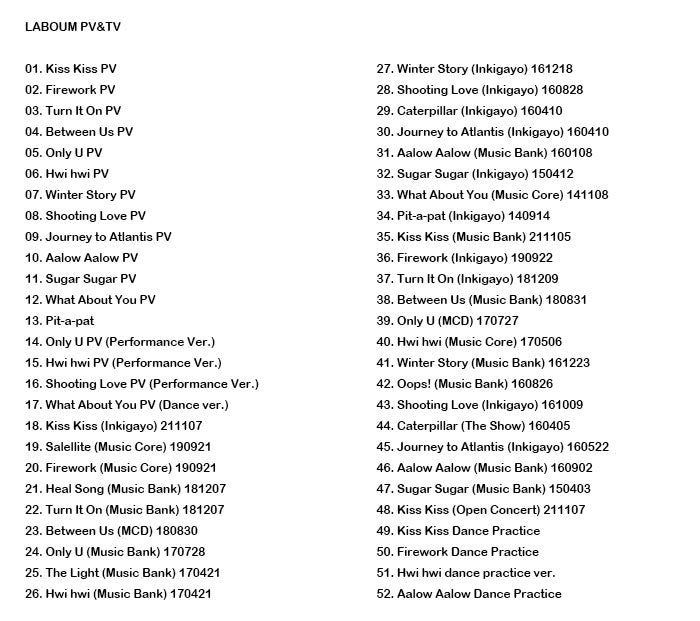 K-POP DVD/ LABOUM 2021 PV&TV セレクト★Kiss Kiss/ ラブーム ソルビン ヘイン ジエン ソヨン ユジョン KPOP DVD