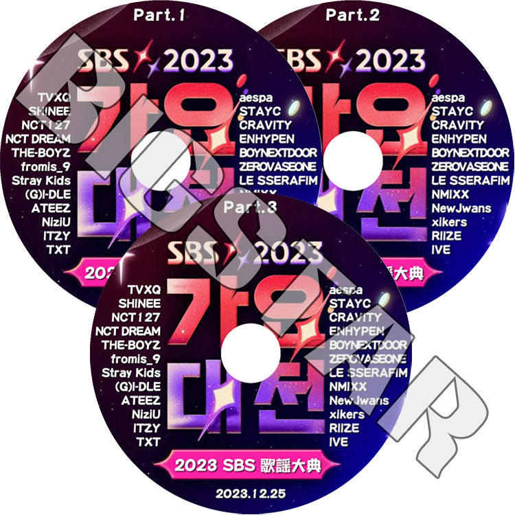 K-POP DVD/ 2023 SBS 歌謡大典 (3枚Set) (2023.12.25)/ TVXQ SHINEE NCT ITZY TXT STRAY KIDS ENHYPEN aespa LE SSERAFIM (G)I-DLE..