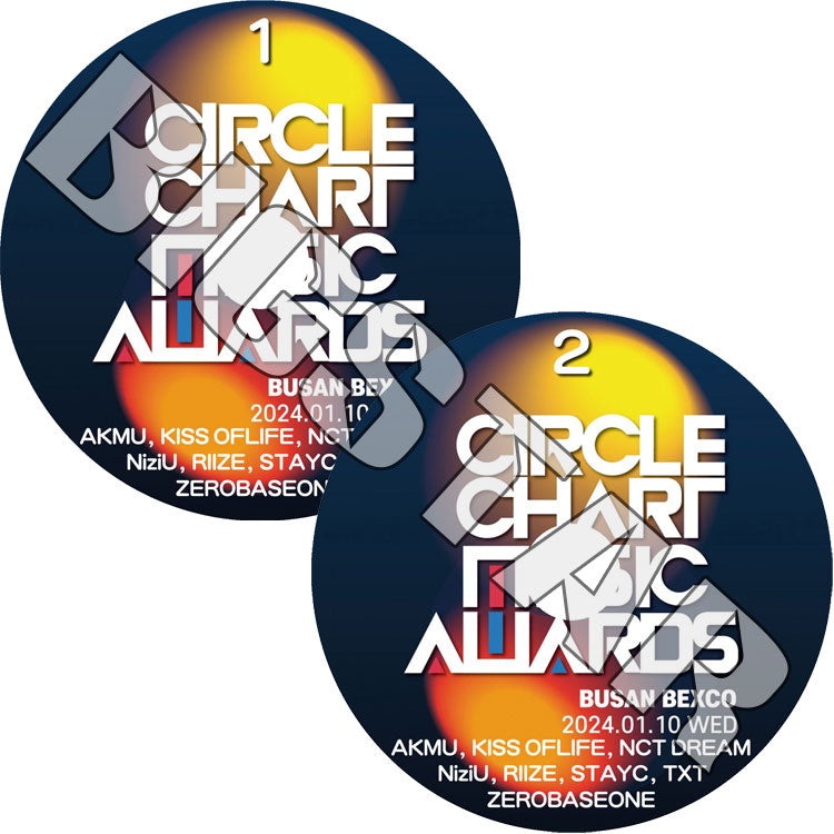 K-POP DVD/ CIRCLE CHART MUSIC AWARDS (2枚Set) (2024.01.10)/ NCT DREAM TXT STAYC RIIZE ZEROBASEONE AKMU KISS OF LIFE..