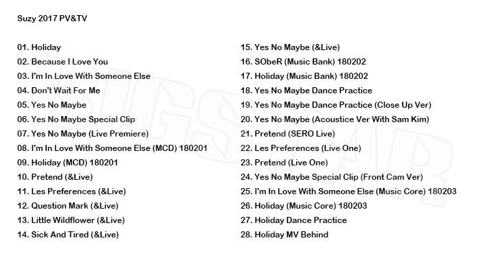 K-POP DVD/ Miss A SUZY 2018 PV&TV セレクト★Holiday Because I Love You I`m In Love With Someone Else Don`t Wait For Me Yes No Maybe/ミスエー スジ