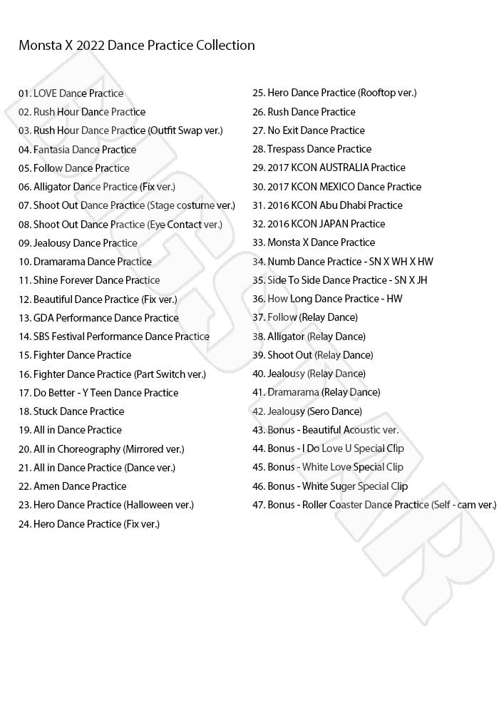 K-POP DVD/ MONSTA X 2022 Dance Collection★LOVE Rush Rush Hour FANTASIA FOLLOW Alligator Shoot Out/ MONSTA X モンスタエックス PV