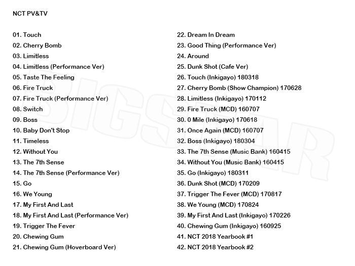 K-POP DVD/ NCT 2018 PV&TV セレクト/エンシティ2018 テヨン ジェヒョン チソン テン ロンジュン ユウタ チョンロ ドヨン ウィンウィン テイル ジェノ..