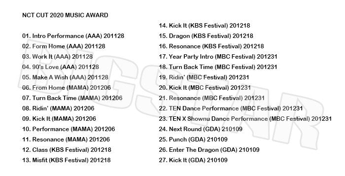 K-POP DVD/ NCT 2020 MUSIC AWARD CUT/ エンシティ テヨン ジェヒョン チソン テン ロンジュン ユウタ チョンロ ドヨン ウィンウィン テイル ジェノ ジェミン..