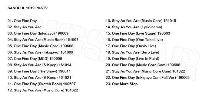 K-POP DVD/ SANDEUL 2019 PV&TV セレクト★One Fine Day Stay As You Are/B1A4 ビーワンエーフォー サンドゥル SANDEUL KPOP DVD