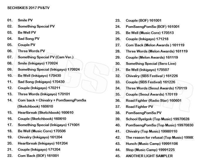 K-POP DVD/ Sechs Kies 2017 PV&TV セレクト★Smile Something Special Be Well Sad Song Couple Three Words/ジェクスキス ジウォン ジェジン ジェドク..