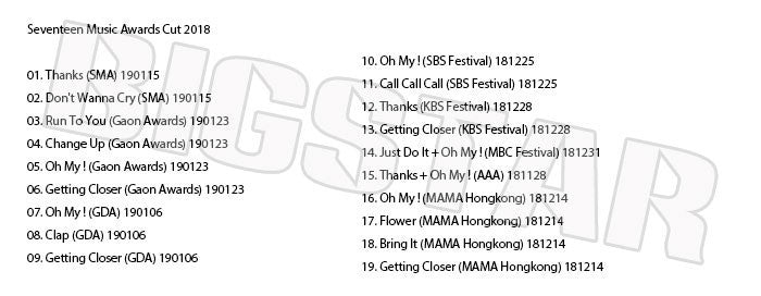 K-POP DVD/ SEVENTEEN 2018 MUSIC AWARD CUT★MAMA SBS GDA 他/セブンティーン エスクプス ウジ ミンギュ ホシ ドギョム ジョンハン..