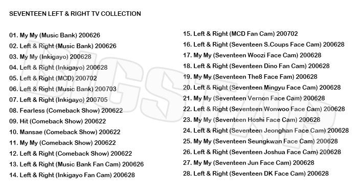 K-POP DVD/ SEVENTEEN 2020 Left & Right TV COLLECTION★My My Left & Right/ セブンティーン エスクプス ウジ ミンギュ ホシ ウォヌ バーノン..