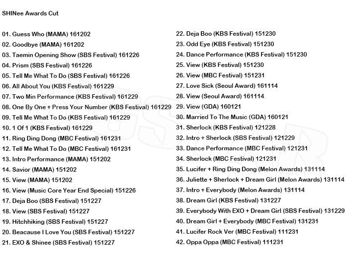K-POP DVD/ SHINee 2016 MUSIC AWARD CUT★Gaon Melon MAMA KBS MBC Seoul Awards 他/SHINee シャイニーオンユ ジョンヒョン キー ミンホ テミン
