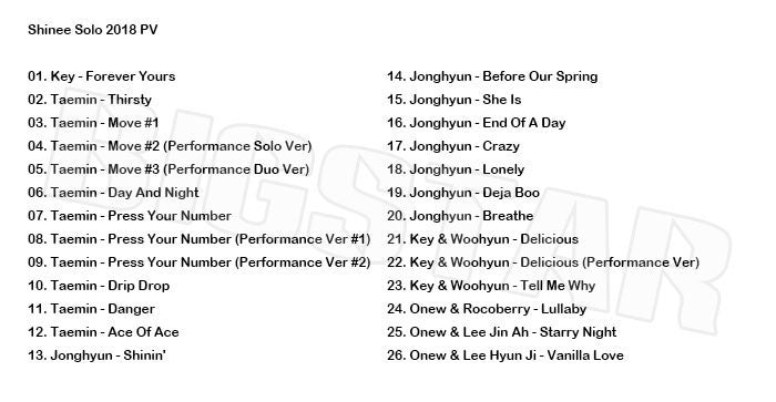 K-POP DVD/ SHINee SOLO PV COLLECTION/シャイニーオンユ ジョンヒョン キー ミンホ テミン KPOP DVD