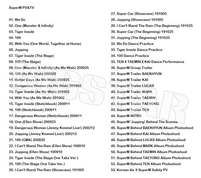 K-POP DVD/ SuperM 2021 PV&TV セレクト★We Do One Tiger Inside 100/ スーパーエム EXO エクソ カイ KAI ベクヒョン BAEKHYUN シャイニー テミン..