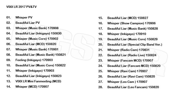 K-POP DVD/ VIXX LR 2017 PV&TVセレクト★Whisper Beautiful Liar/VIXX ビックス ラビ レオ DVD