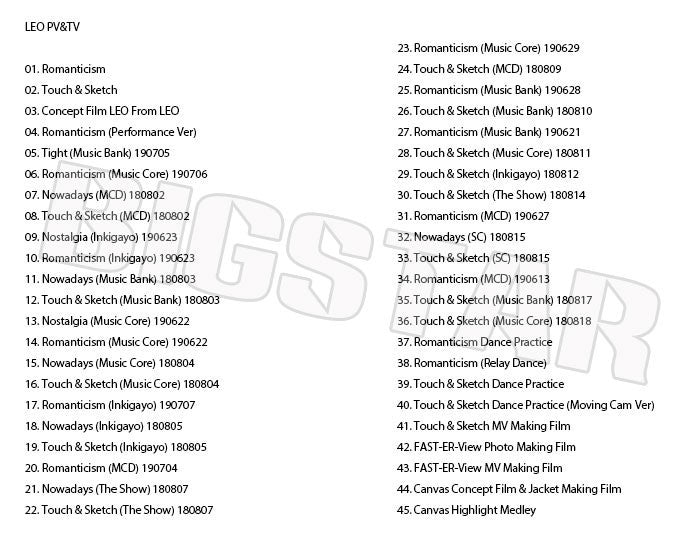 K-POP DVD/ VIXX LEO 2019 PV&TV セレクト★Romanticism Touch & Sketch/ビックス レオ KPOP DVD