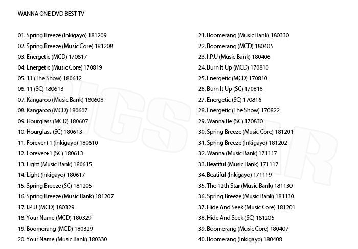K-POP DVD/ WANNA ONE 2018 TV セレクト★Spring Breese I.P.U Your Name Boomerang Light/ワナワン カンダニエル イデフィ ライグァン ペジニョン..
