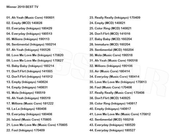 K-POP DVD/ WINNER 2019 TV COLLECTION★Ah Yeah Empty Millions Everyday Love Me Love Me Island Really Really/ウィナー ミンホ スンユン スンフン..